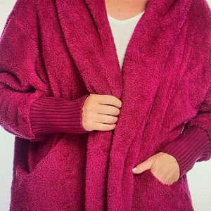 New Plush Dolman sleeve Shawl Collar cardigan Coat